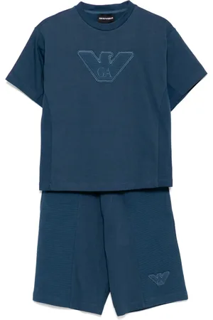 Emporio Armani Logo-patch shorts set