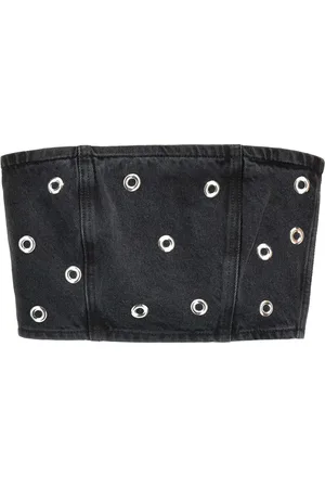 ROTATE Studded denim top