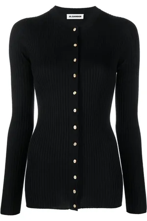 Jil Sander Round neck ribbed cardigan
