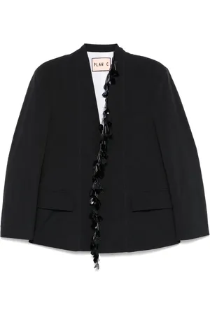 Plan C Sequin-detail panama blazer