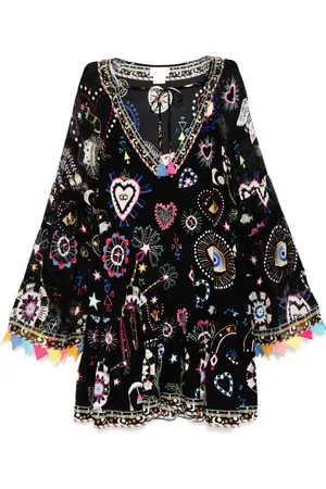 Camilla A-line gathered panelled dress