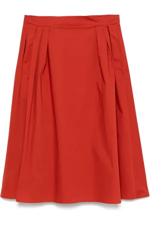 ..,MERCI Pleat-detailed midi skirt