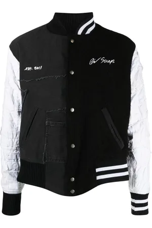 GREG LAUREN Panelled wool-cotton bomber jacket
