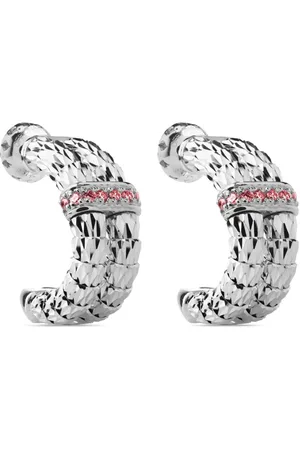 Officina Bernardi 18kt white gold Ophidia ruby hoop earrings