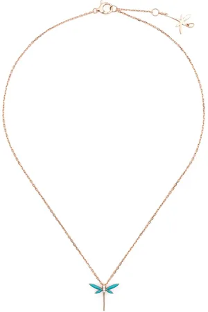 ANAPSARA 18K rose gold Mini Dragonfly diamond necklace