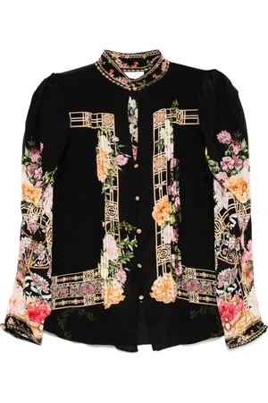 Camilla Adorned In Alexandria Pintuck Draped Sleeve Blouse