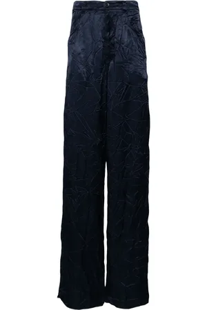 Balenciaga Crinkled-finish wide-leg trousers