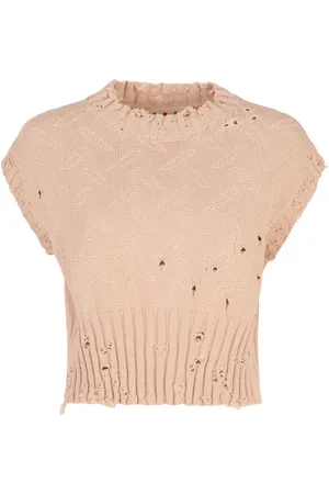 Marni Textured-knit cropped top