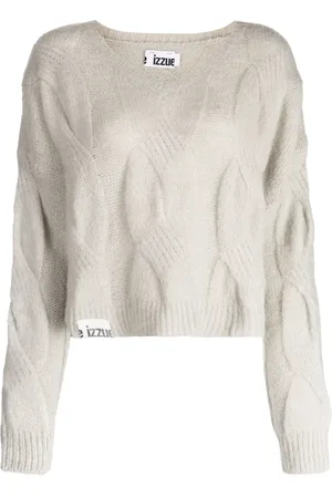 Izzue V-neck cable-knit jumper