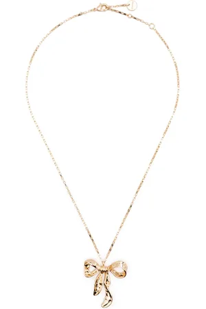 Self-Portrait Mottled Bow Pendant necklace