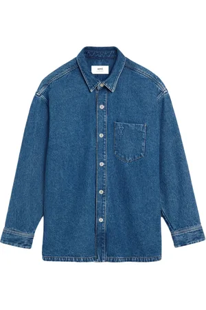 Ami Logo-embroidered denim shirt jacket