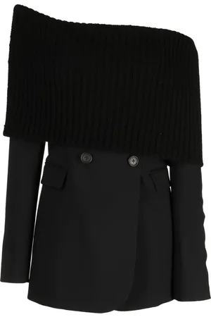 MONSE Off-shoulder deconstructed wool dress