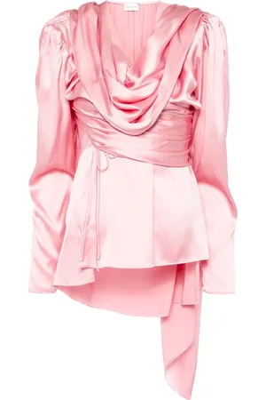MAGDA BUTRYM Long-sleeve draped silk blouse