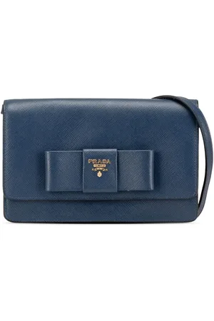 Prada 2010-2024 Saffiano Lux Bow Wallet On Strap crossbody bag