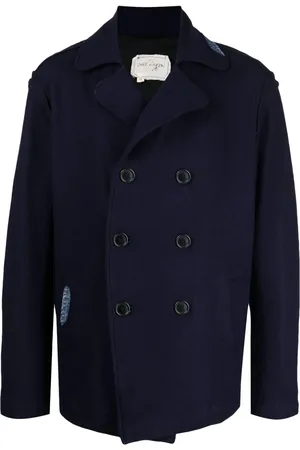 GREG LAUREN Denim-patch double-breasted jacket