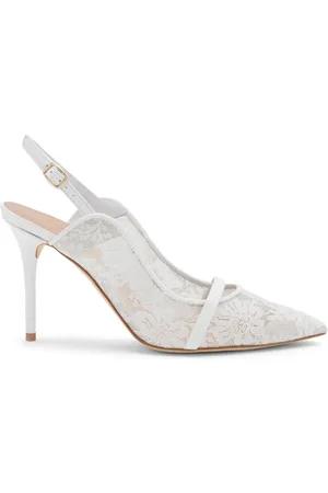 MALONE SOULIERS Marion 85mm lace slingbacks