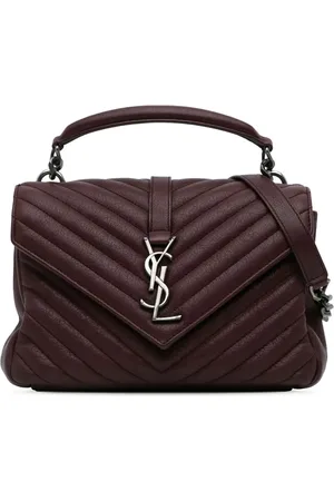 Saint Laurent 2018 Medium Monogram Chevron Sheepskin College Bag satchel
