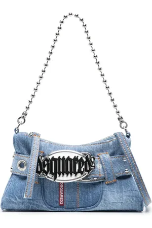 Dsquared2 Gothic Belt denim clutch bag