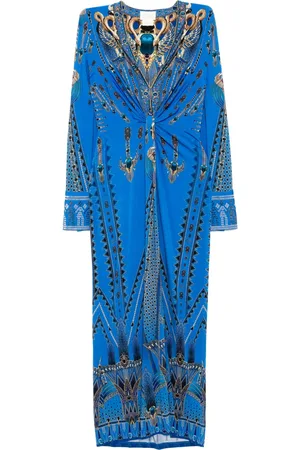 Camilla Long V-neck twist front jersey dress