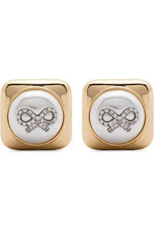 Self-Portrait Bow Square earrings