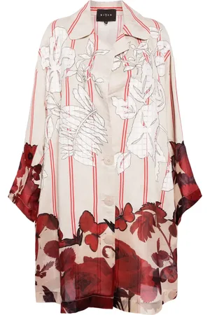 BIYAN Floral-print button-up coat