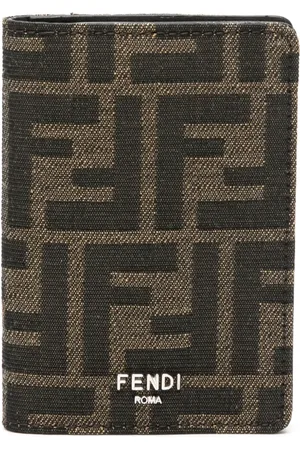 Fendi FF-jacquard leather wallet