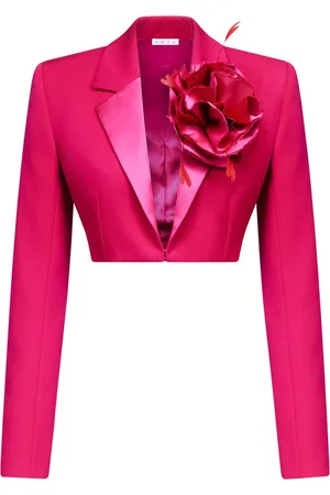 AREA Flower Corsage cropped blazer