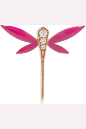 ANAPSARA 18K yellow gold Dragonfly diamond stud earring