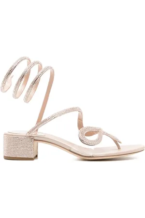 RENE CAOVILLA Snake crystal embellished sandals