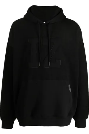 Izzue Logo-appliqué fleece-texture hoodie