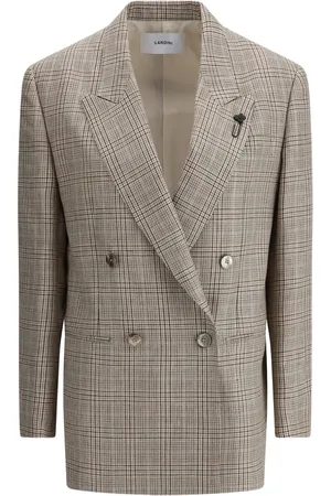 LARDINI Plaid double-breasted blazer