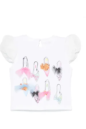 MISS GRANT Bow-detailed T-shirt