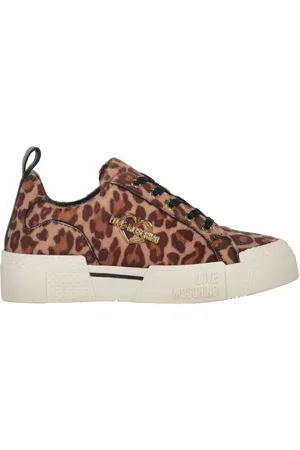Moschino Leopard-print lace-up sneakers