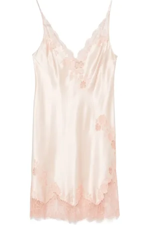 CARINE GILSON Caudry-lace silk nightdress