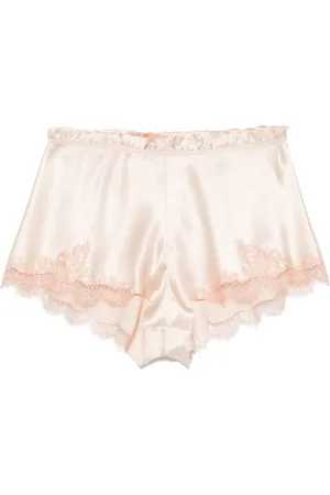CARINE GILSON Calais Caudry-lace silk briefs