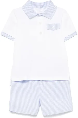 PATACHOU Pinstriped polo and shorts set