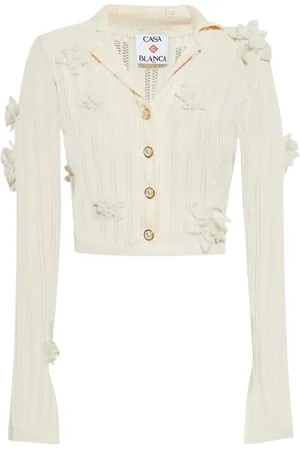 Casablanca Floral-appliqué top
