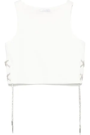 MISS GRANT Crystal-embellished top