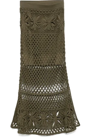 Pinko Crochet midi skirt
