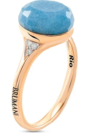 Brumani 18K rose Rio quartz and diamond ring