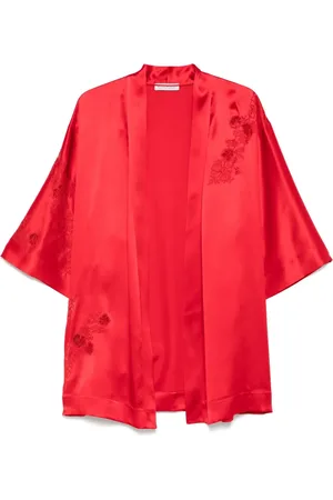 CARINE GILSON Calais Caudry-lace silk robe