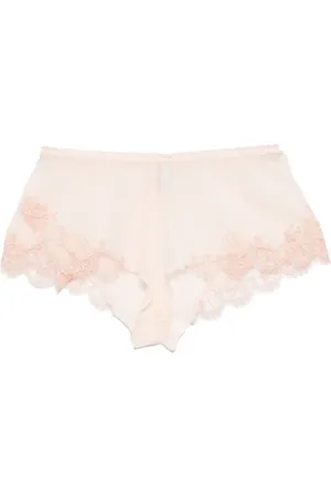 CARINE GILSON Caudry-lace silk briefs