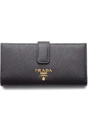 Prada Logo-plaque leather wallet