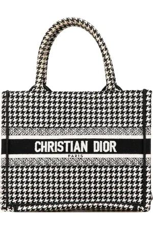 Dior 2023 Small Houndstooth Embroidered Book tote bag