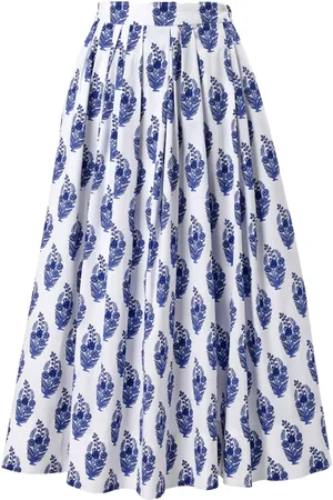 Carolina Herrera Floral Block-print midi skirt