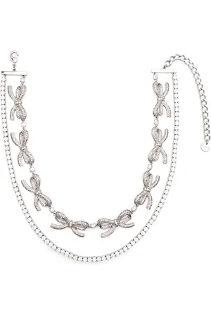 Self-Portrait Crystal-bows necklace