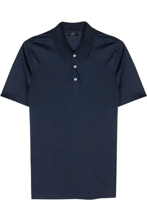 BARBA Mélange silk polo shirt