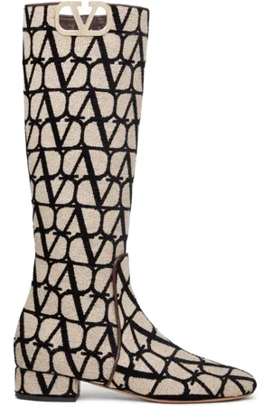 VALENTINO GARAVANI Toile Iconographe VLogo Type boots
