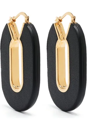Jil Sander Precious Wildness oval leather earrings