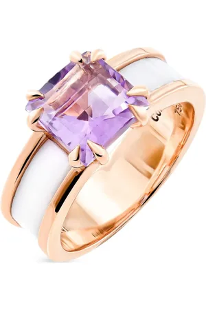 Brumani 18K rose Color Hits amethyst and cachalong ring